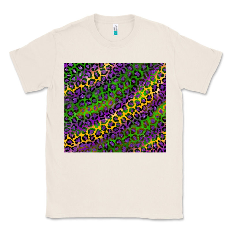 Mardi Gras Leopard Background Classic Tee by RanaPortraitStore | Teevron