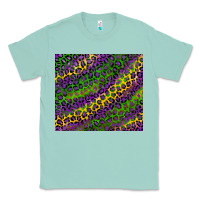 Seafoam mardi gras leopard background Classic Tee - RanaPortraitStore