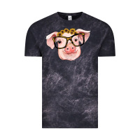 Cloud Black sunflowers with pig Vintage Tee - RanaPortraitStore