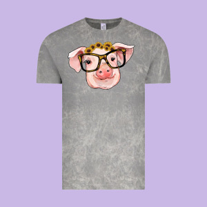 Sunflowers With Pig Vintage Tee Designed By Ranaportraitstore