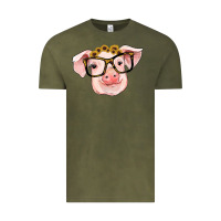 Vintage Olive sunflowers with pig Vintage Tee - RanaPortraitStore