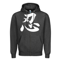Charcoal Heather shinobi light ninja Zipper Hoodie - linhVisuals