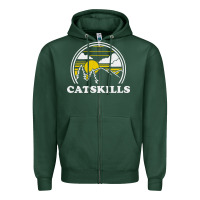 Sports Green catskills new york vintage Zipper Hoodie - linhVisuals