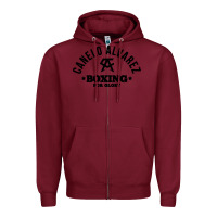 Burgundy canelo alvarez boxing Zipper Hoodie - linhVisuals