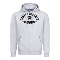 Heather Grey canelo alvarez boxing Zipper Hoodie - linhVisuals