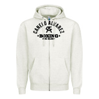 Oatmeal Heather canelo alvarez boxing Zipper Hoodie - linhVisuals