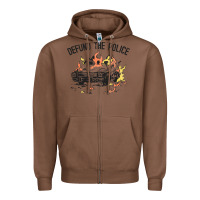 Chestnut defund the police Zipper Hoodie - linhVisuals