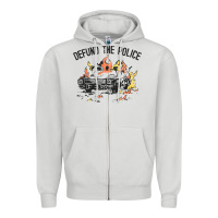 Dove Grey defund the police Zipper Hoodie - linhVisuals