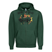 Sports Green defund the police Zipper Hoodie - linhVisuals