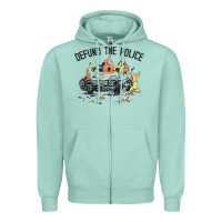 Seafoam defund the police Zipper Hoodie - linhVisuals