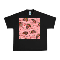 Black valentines day strawberries in cream seamless pattern Urban Heavy Tee - BundleAndBundleShop