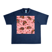 Navy valentines day strawberries in cream seamless pattern Urban Heavy Tee - BundleAndBundleShop
