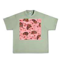 Oil Green valentines day strawberries in cream seamless pattern Urban Heavy Tee - BundleAndBundleShop