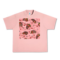 Salmon valentines day strawberries in cream seamless pattern Urban Heavy Tee - BundleAndBundleShop