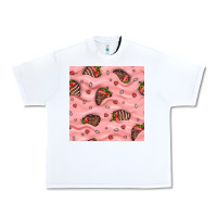 White valentines day strawberries in cream seamless pattern Urban Heavy Tee - BundleAndBundleShop