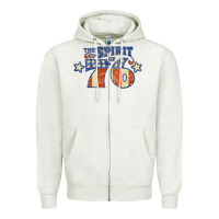 Oatmeal Heather spirit of 76    bicentennial Zipper Hoodie - linhVisuals