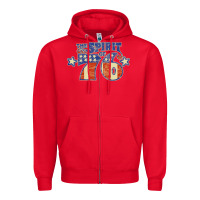Red spirit of 76    bicentennial Zipper Hoodie - linhVisuals