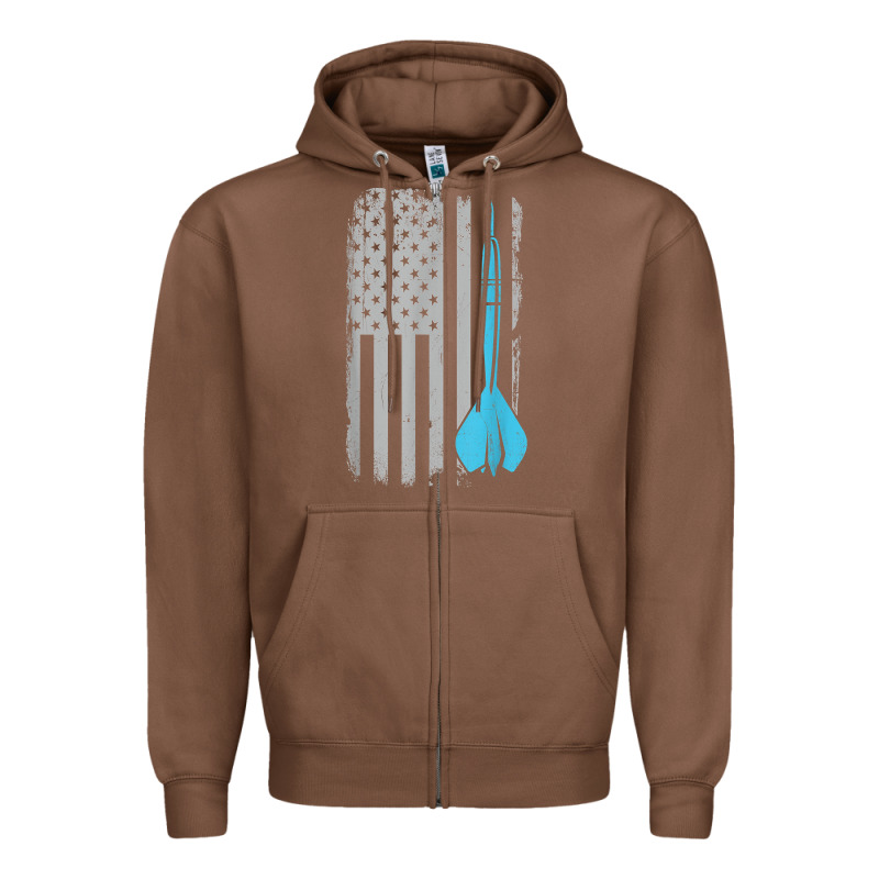 Throwing Darts   Vintage Usa American Flag For Dart Players T Shirt Zipper Hoodie by linhVisuals | Teevron