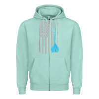 Seafoam throwing darts   vintage usa american flag for dart players t shirt Zipper Hoodie - linhVisuals