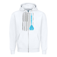 White throwing darts   vintage usa american flag for dart players t shirt Zipper Hoodie - linhVisuals