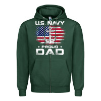 Sports Green u.s navy proud dad with american flag gift veteran day t shirt Zipper Hoodie - linhVisuals