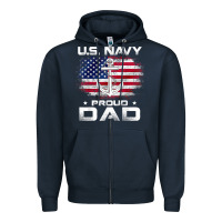 Navy u.s navy proud dad with american flag gift veteran day t shirt Zipper Hoodie - linhVisuals