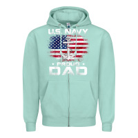 Seafoam u.s navy proud dad with american flag gift veteran day t shirt Zipper Hoodie - linhVisuals