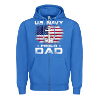 True Royal u.s navy proud dad with american flag gift veteran day t shirt Zipper Hoodie - linhVisuals