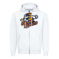 White greenville swamp rabbits Zipper Hoodie - linhVisuals