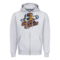 Heather Grey greenville swamp rabbits Zipper Hoodie - linhVisuals