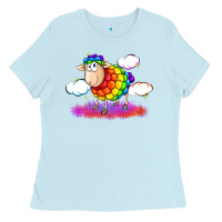 Baby Blue rainbow sheep pride Ladies Tee - FaDigitalArtStudio