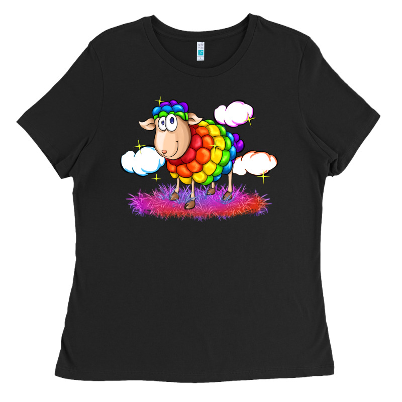 Rainbow Sheep Pride Ladies Tee by FaDigitalArtStudio | Teevron