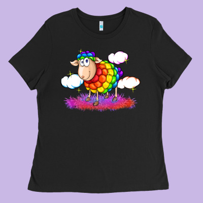Rainbow Sheep Pride Ladies Tee Designed By Fadigitalartstudio