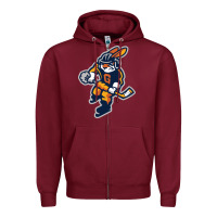 Burgundy greenville swamp rabbits Zipper Hoodie - linhVisuals