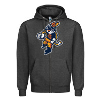 Charcoal Heather greenville swamp rabbits Zipper Hoodie - linhVisuals