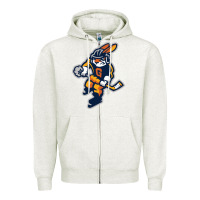 Oatmeal Heather greenville swamp rabbits Zipper Hoodie - linhVisuals
