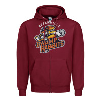 Burgundy greenville swamp rabbits Zipper Hoodie - linhVisuals