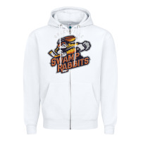 White greenville swamp rabbits Zipper Hoodie - linhVisuals