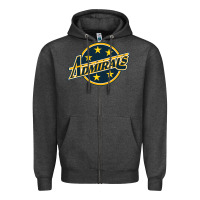 Charcoal Heather norfolk admirals Zipper Hoodie - linhVisuals