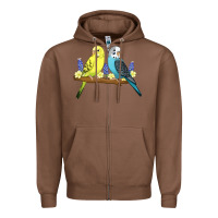 Chestnut cute budgies Zipper Hoodie - linhVisuals