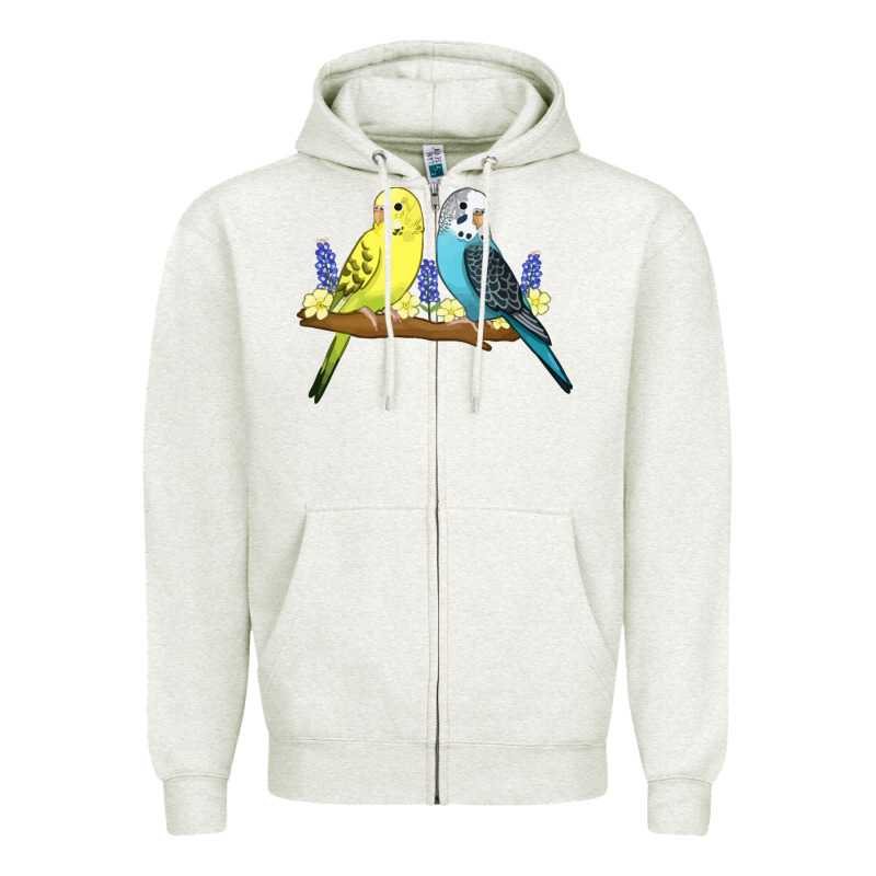 Cute Budgies Zipper Hoodie by linhVisuals | Teevron