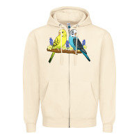 Sandshell cute budgies Zipper Hoodie - linhVisuals
