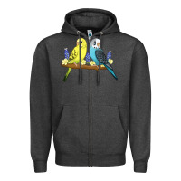 Charcoal Heather cute budgies Zipper Hoodie - linhVisuals