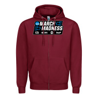 Burgundy MARCH MADNESS Zipper Hoodie - linhVisuals