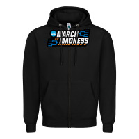 Black MARCH MADNESS Zipper Hoodie - linhVisuals