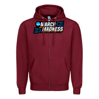 Burgundy MARCH MADNESS Zipper Hoodie - linhVisuals