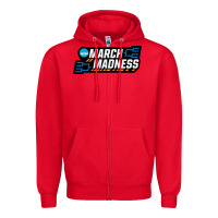 Red MARCH MADNESS Zipper Hoodie - linhVisuals