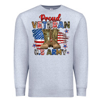 Heather Grey proud veteran u.s army Premium Sweatshirt - RanaPortraitStore