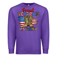 Purple proud veteran u.s army Premium Sweatshirt - RanaPortraitStore