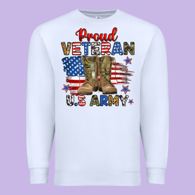 Proud Veteran U.s Army Premium Sweatshirt Designed By Ranaportraitstore